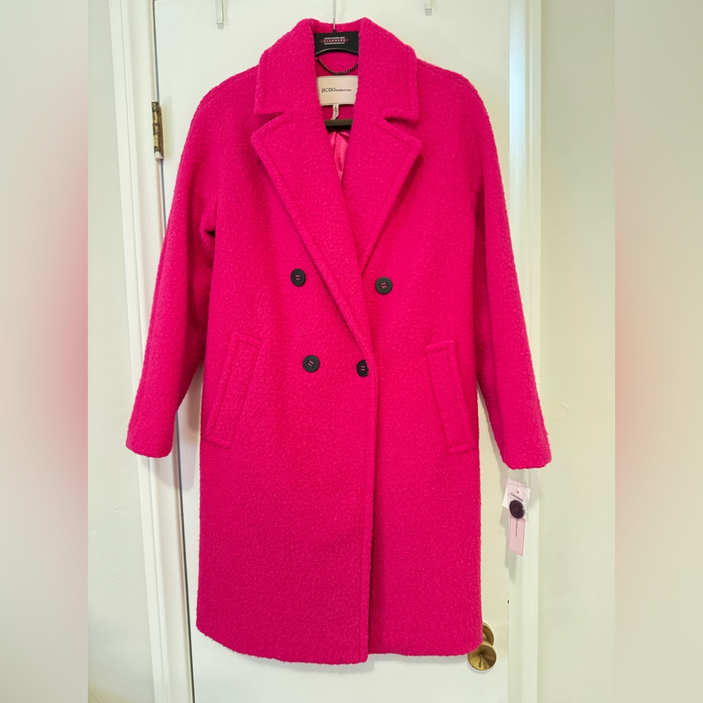 Bcbgeneration Vibrant Pink Teddy Jacket Nwt